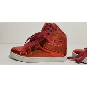 Love Pastry Dance Kids "pop tart" red glitter high-tops size 5.5